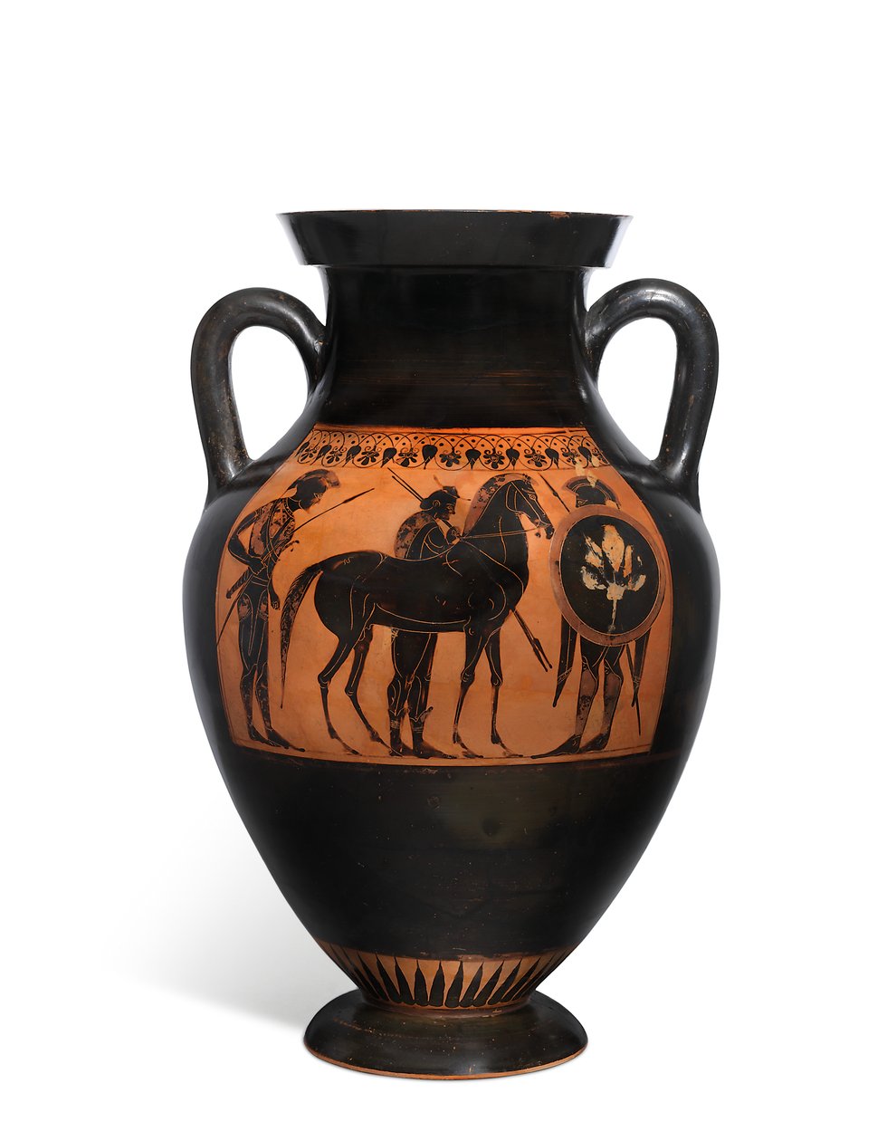 Attic svartfigur amfora, ca. 540-520 f.Kr. (malt keramikk) av Swing Painter (attr.to)
