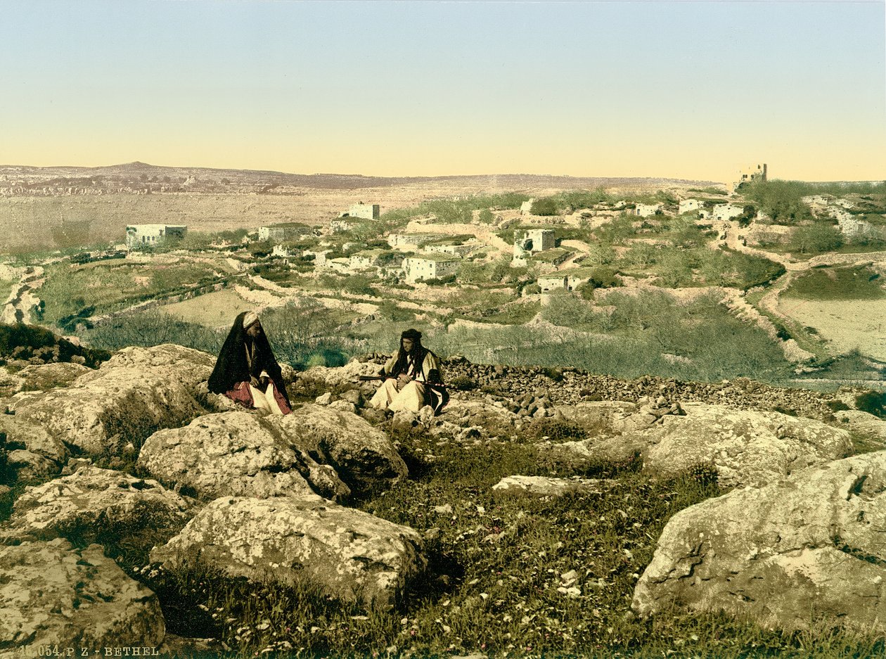 Generell oversikt over Beitin (Bethel), ca. 1880-1900 (fotokrom) av Swiss Photographer