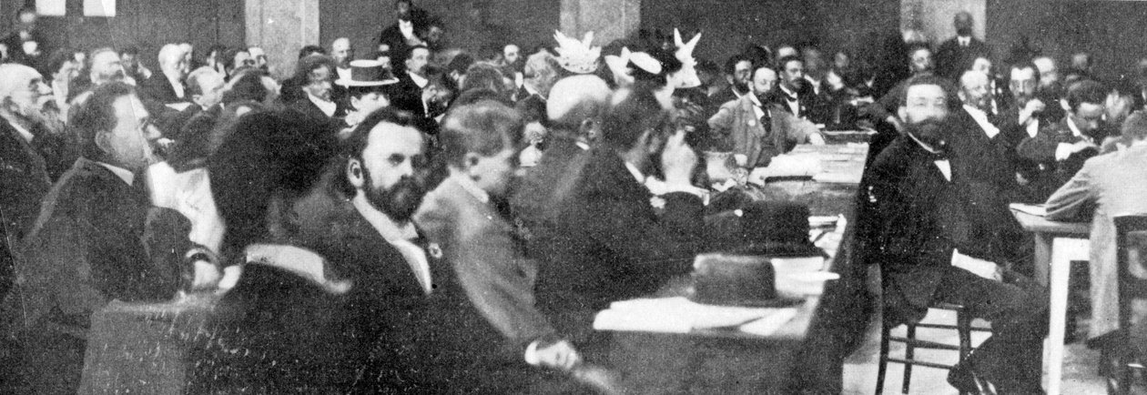 Gruppe av delegater ved sionistkongressen, Basel, 1897 av Swiss Photographer