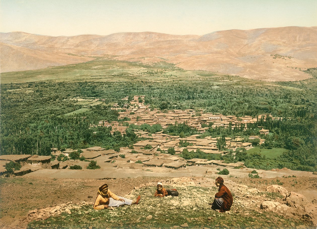 Zebdani i Anti-Libanon, ca. 1880-1900 (fotokrom) av Swiss Photographer