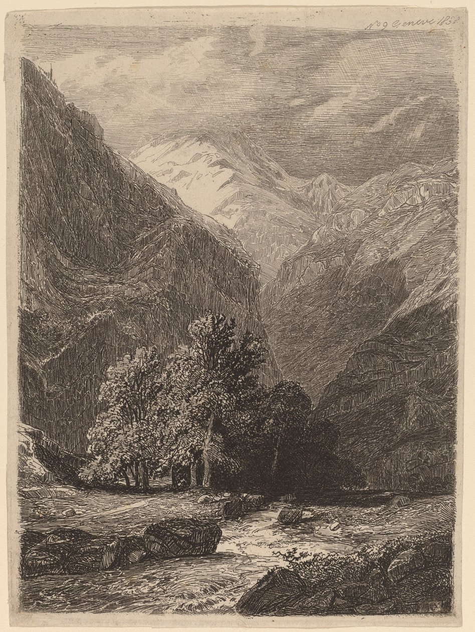 Fjelllandskap av Swiss 19th Century