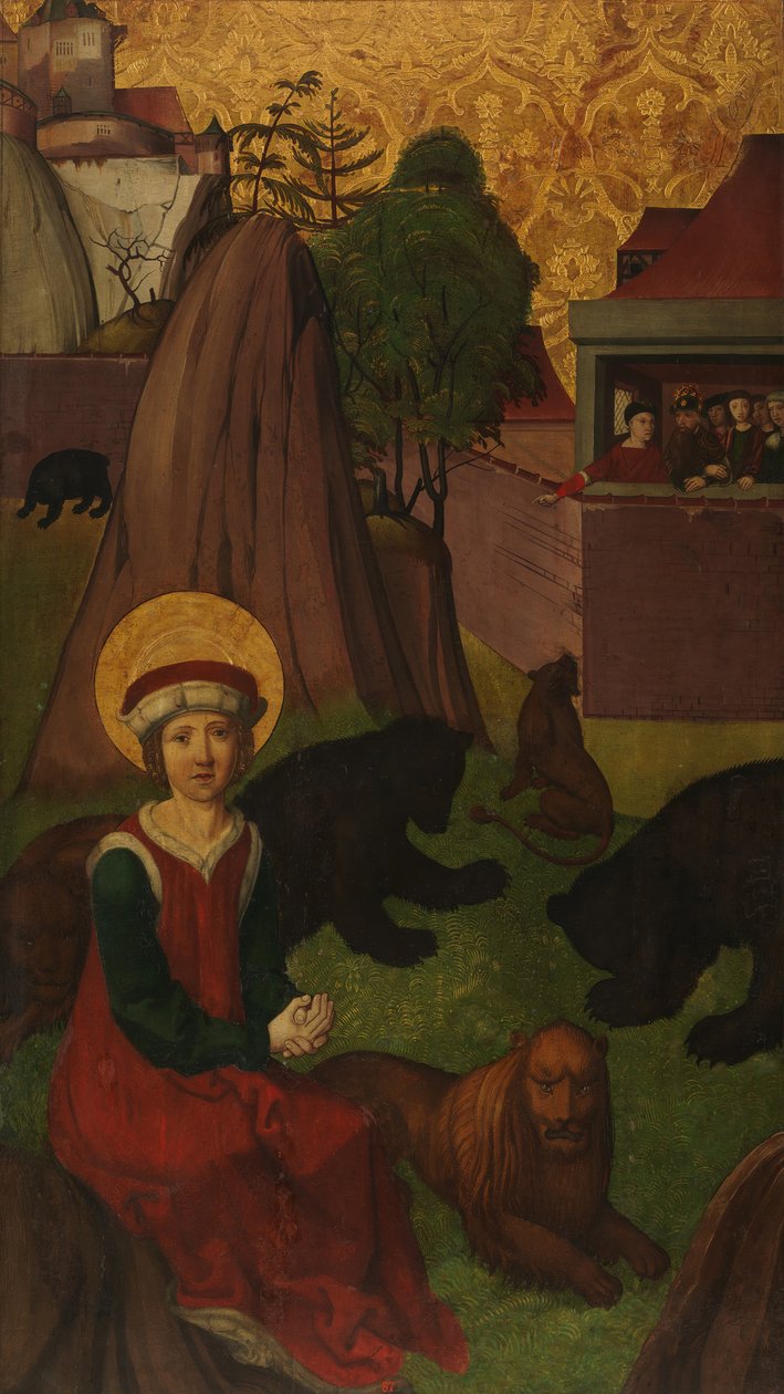 St. Agapitus av Praeneste i Arena, int. Halshuggingen av St Agapitus..., ca 1500-1505. av Swiss Painter