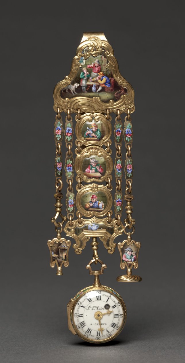 Chatelaine Watch, mid 1800s (metal and enamel) av Swiss School