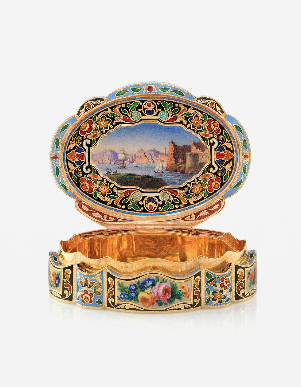 Presentasjon av snusboks for det østlige markedet, Genève, ca. 1830 av Swiss School