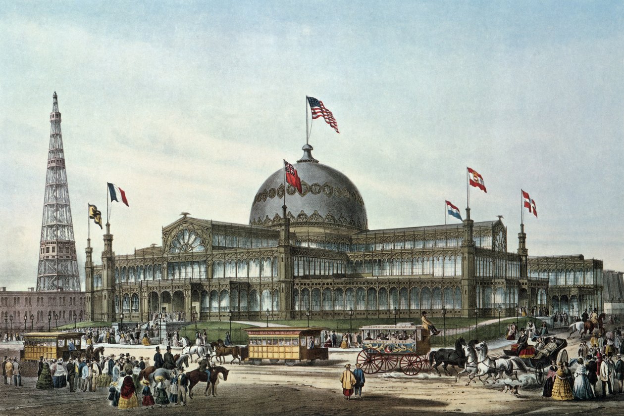 New York Crystal Palace, bygget for verdensmessen i 1853 av Sydney Currie