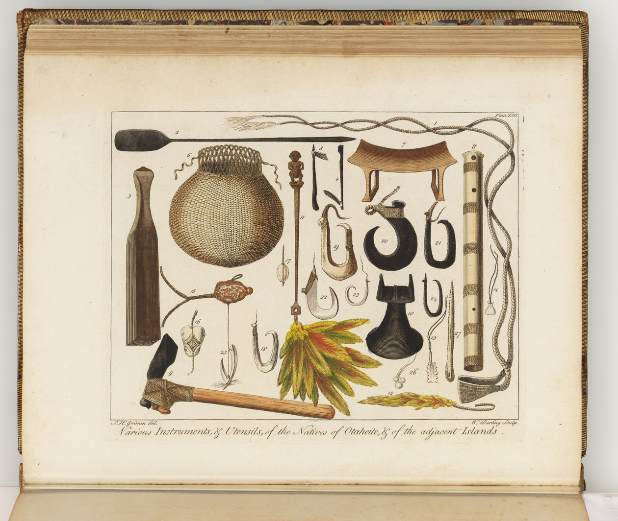 Illustrasjon fra A journal of a voyage to the South Seas: in His Majestys ship, the Endeavour, 1794 (håndfarget gravering) av Sydney