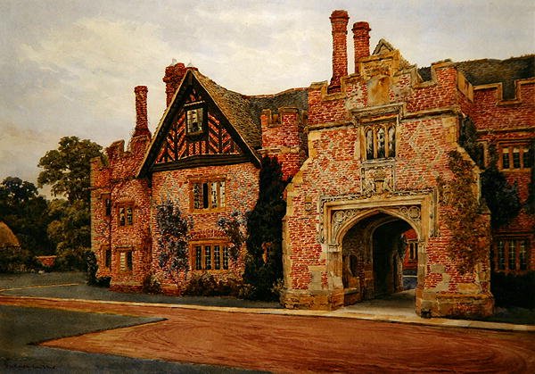 Compton Wynyates, Warwickshire (akvarell på papir) av Sydney Currie