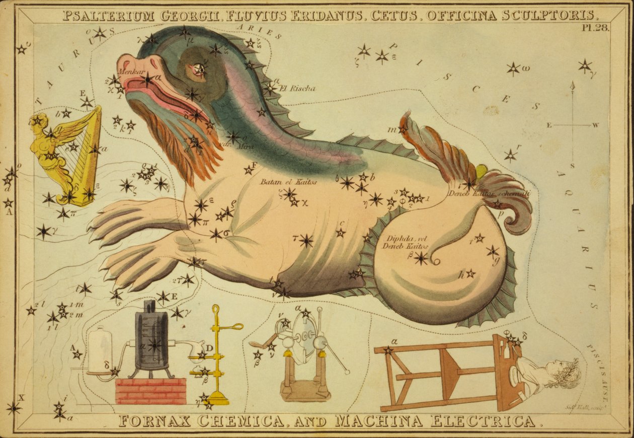 Psalter of George, River Eridanus, Cetus, Sculptor