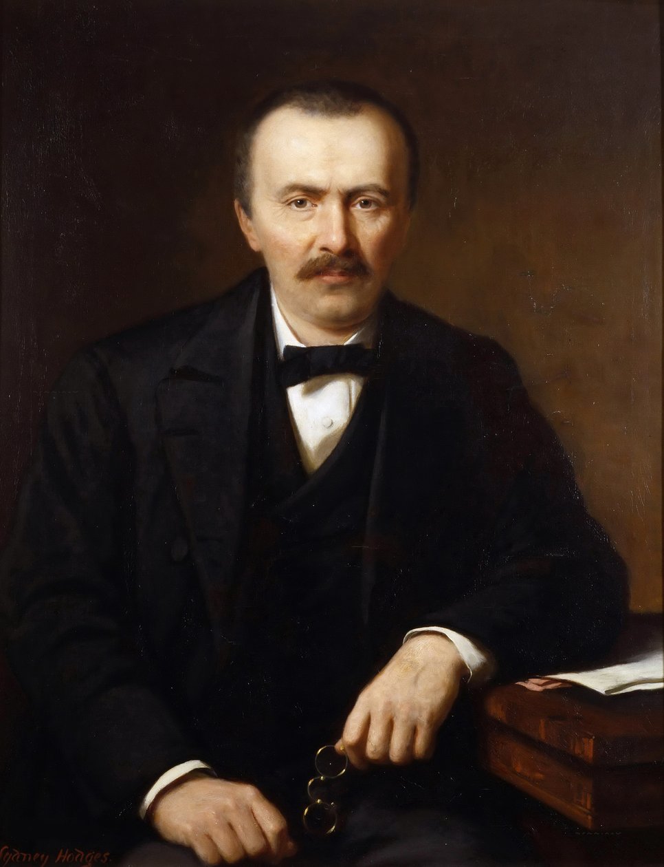 Portrett av Heinrich Schliemann 1822-1890, ca 1866. av Sydney Hodges
