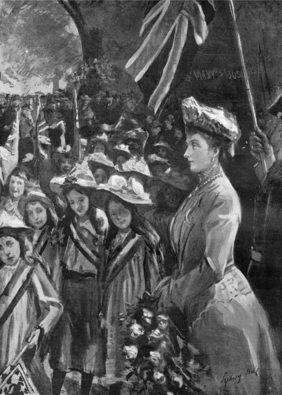 Prinsesse Louise anmelder tjue tusen barn i Battersea Park, illustrasjon fra 