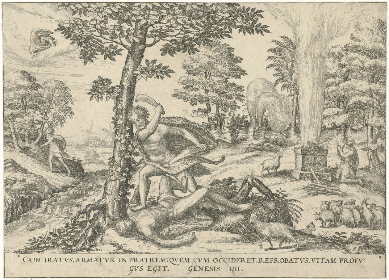 Kain og Abel Figurer og bilder av bøker (serietittel) av Symon Novelanus (attributed to)