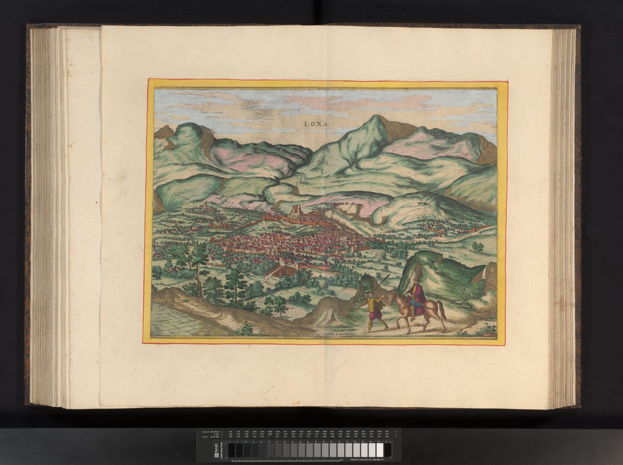 Utsikt over byen Málaga Málaga (tittel på objekt) av Symon Novelanus (possibly)