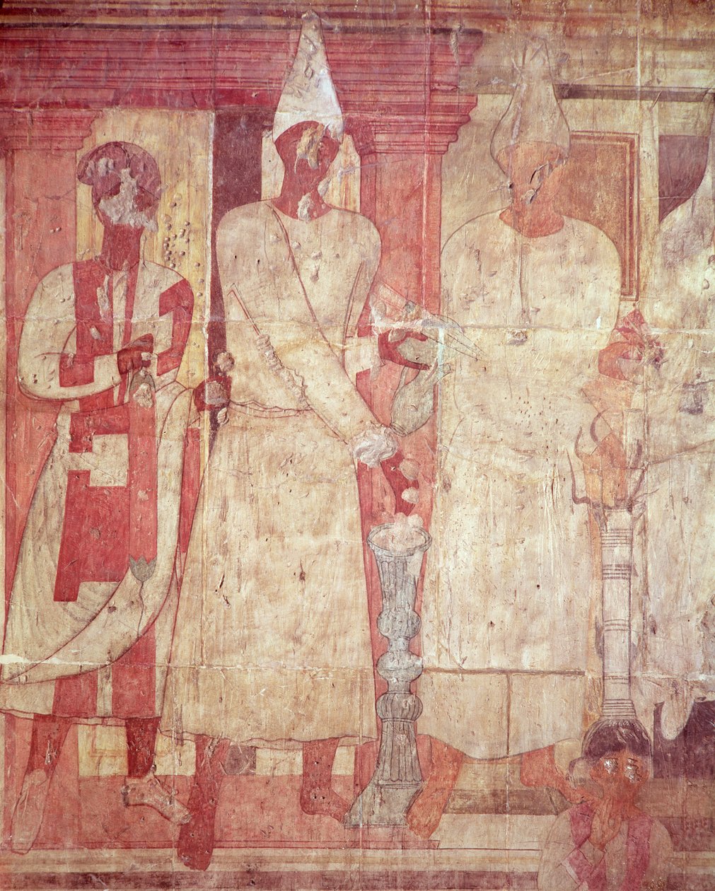 Scene av et offer av Conon og hans familie, fra Temple of Bel, Dura Europos (veggmaleri) av Syrian