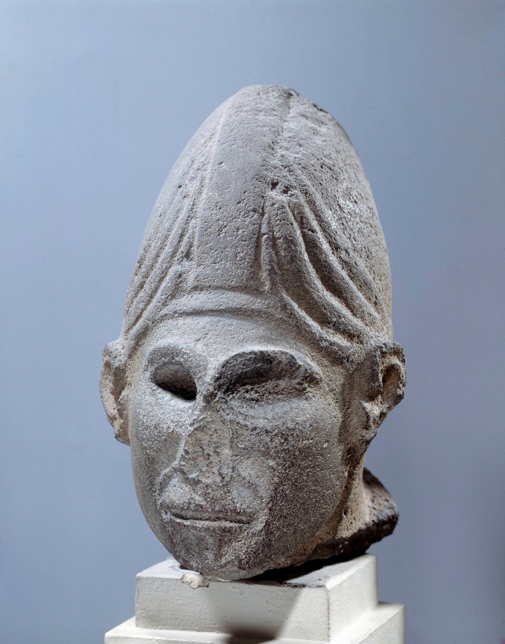 Østlig antikvitet: hode for syrisk gud. ca 2500 f.Kr. fra Djabboul, Syria. Paris, Louvre-museet av Syrian Syrian