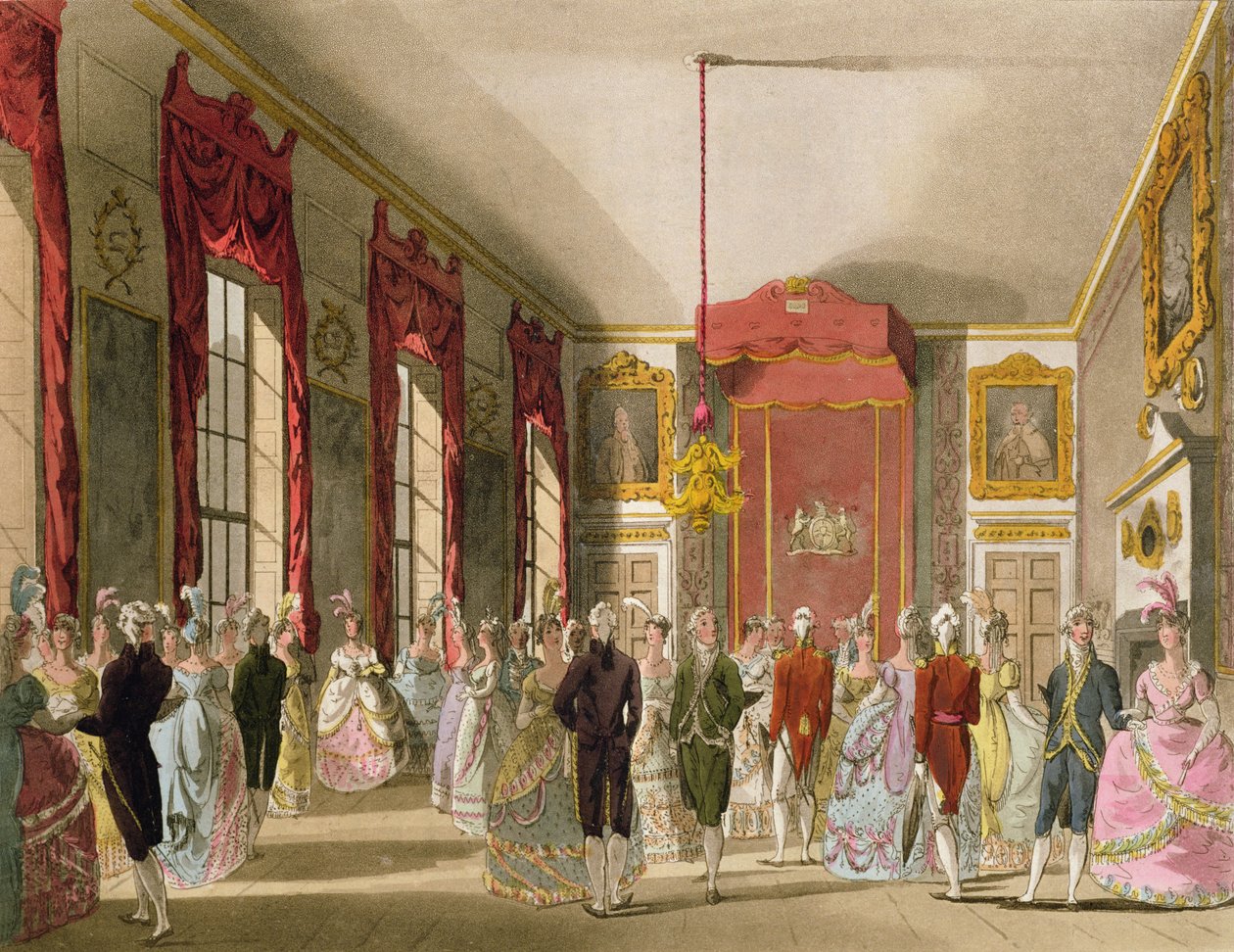 Drawing Room, St. James's, fra Ackermanns "Microcosm of London" av Pugin and Rowlandson