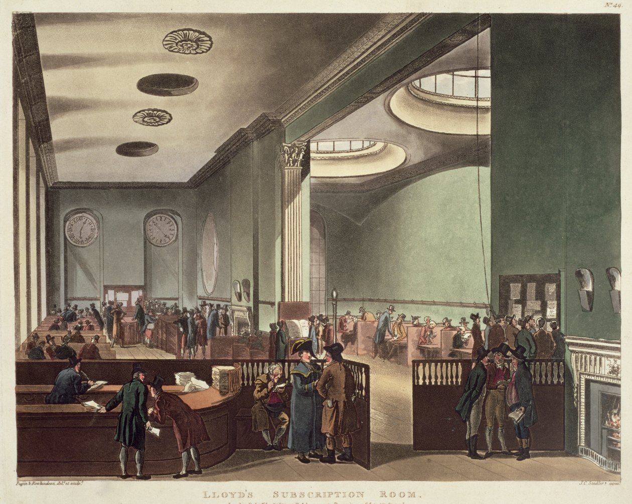Royal Exchange, Lloyds Subscription Room, fra Ackermanns 