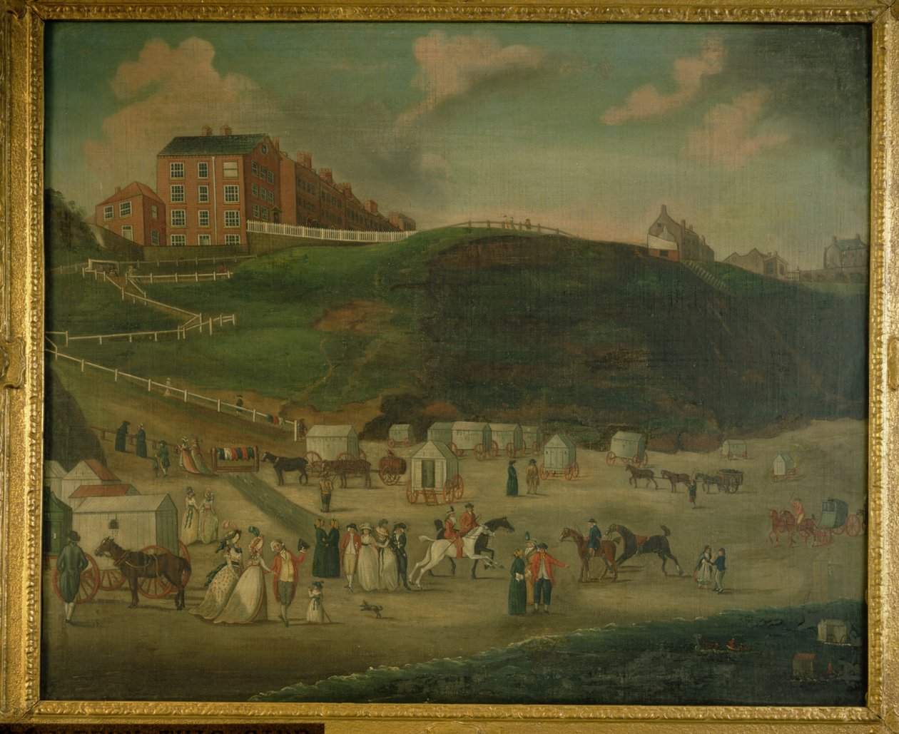 Feriegjester på Scarborough Beach, ca. 1776 av T. Ramsay