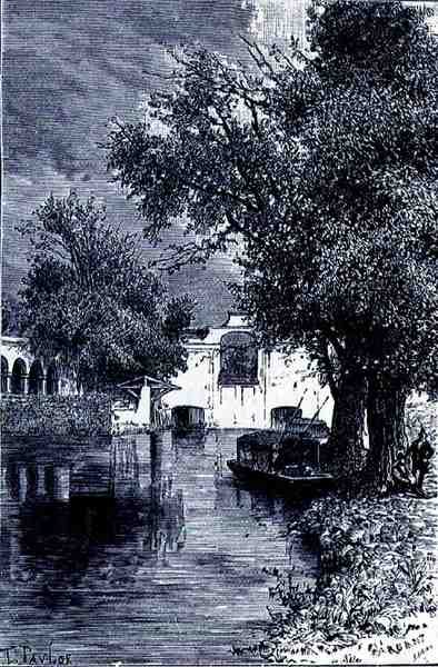 Santa Anita Canal, fra The Ancient Cities of the New World, av Claude-Joseph-Desire Charnay, pub. 1887 av T. after Taylor