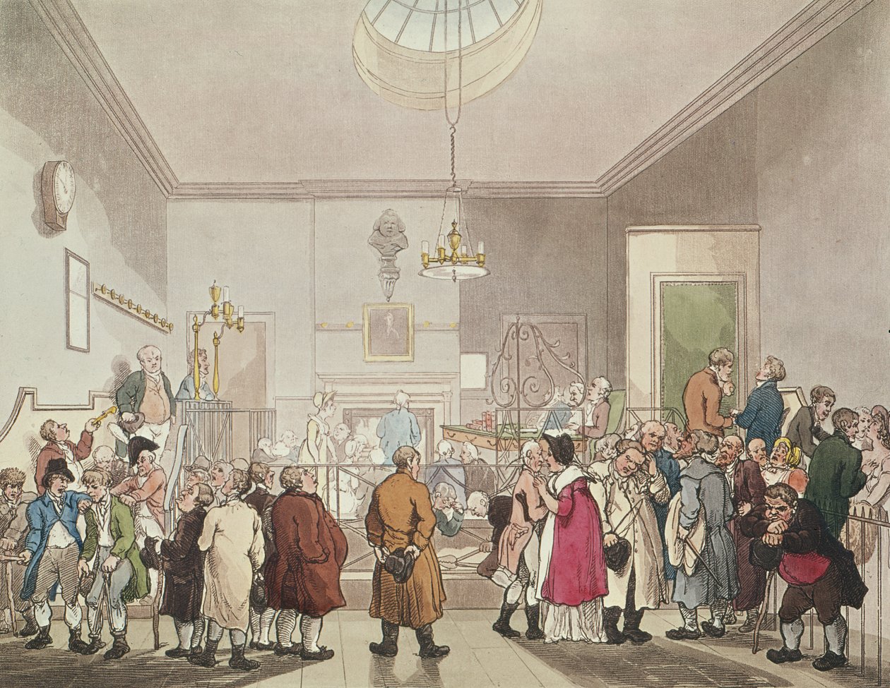 The Betting Post, slutten av 1700-tallet (akvatint) av T. and Pugin Rowlandson