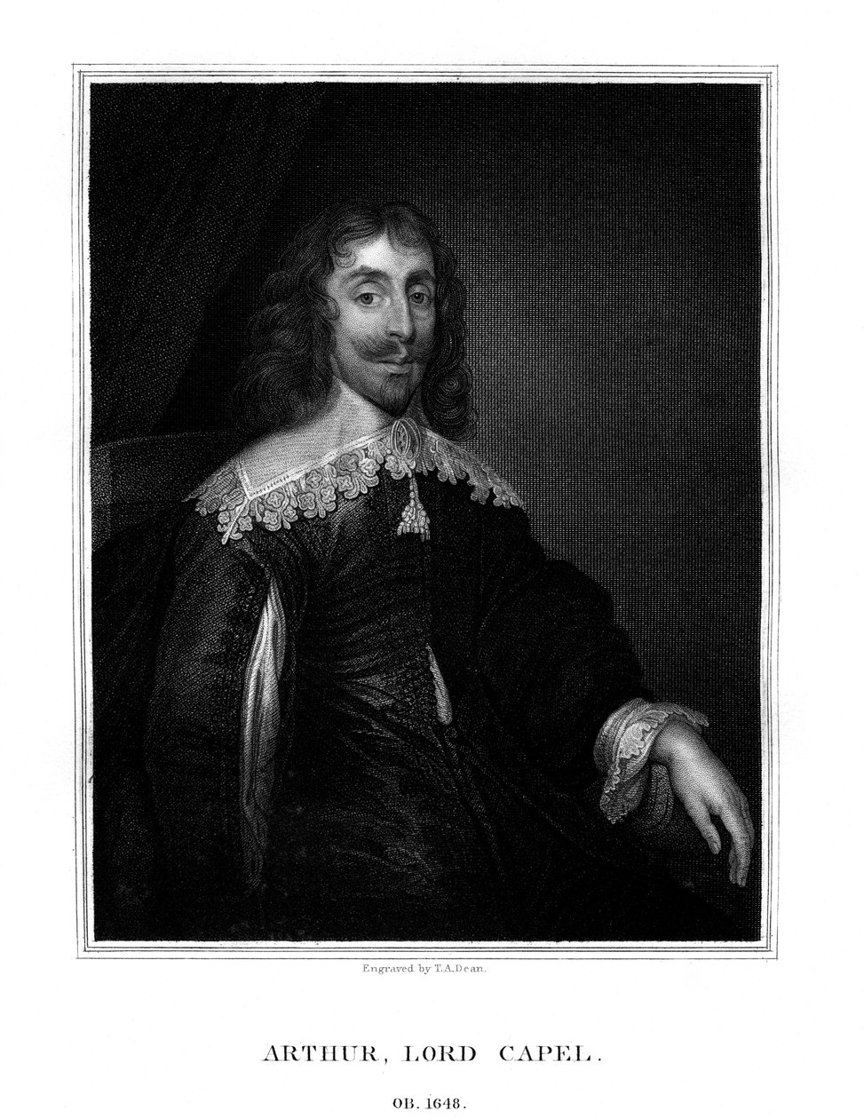 Arthur Capel, 1. baron Capel, engelsk royalist, 1825. av T. A. Dean