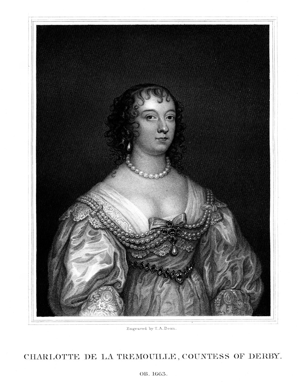 Charlotte Stanley, grevinne av Derby, 1825. av T. A. Dean