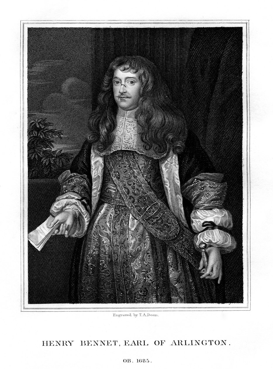 Henry Bennet, 1. jarl av Arlington, engelsk statsmann, 1828. av T. A. Dean