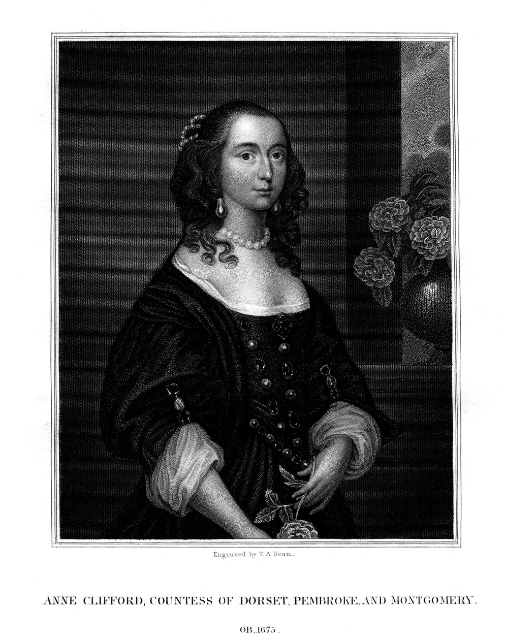 Lady Anne Clifford, grevinne av Dorset, Pembroke og Montgomery, 1825. av T. A. Dean
