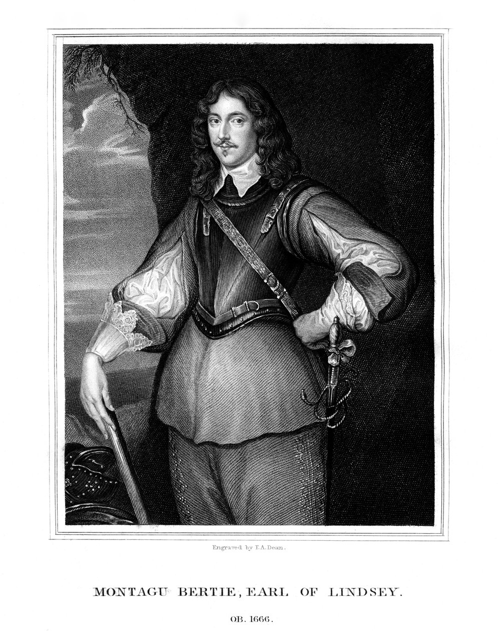 Montagu Bertie, andre jarl av Lindsey, 1826. av T. A. Dean
