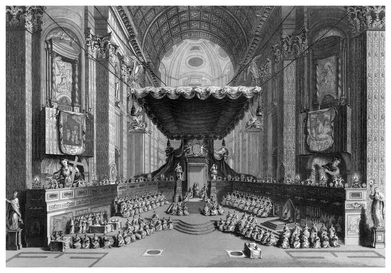 Kanonisering av de hellige i St. Peters kirke, Roma. av T. Brown