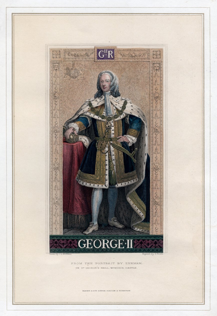 George II, konge av Storbritannia og Irland av T. Brown