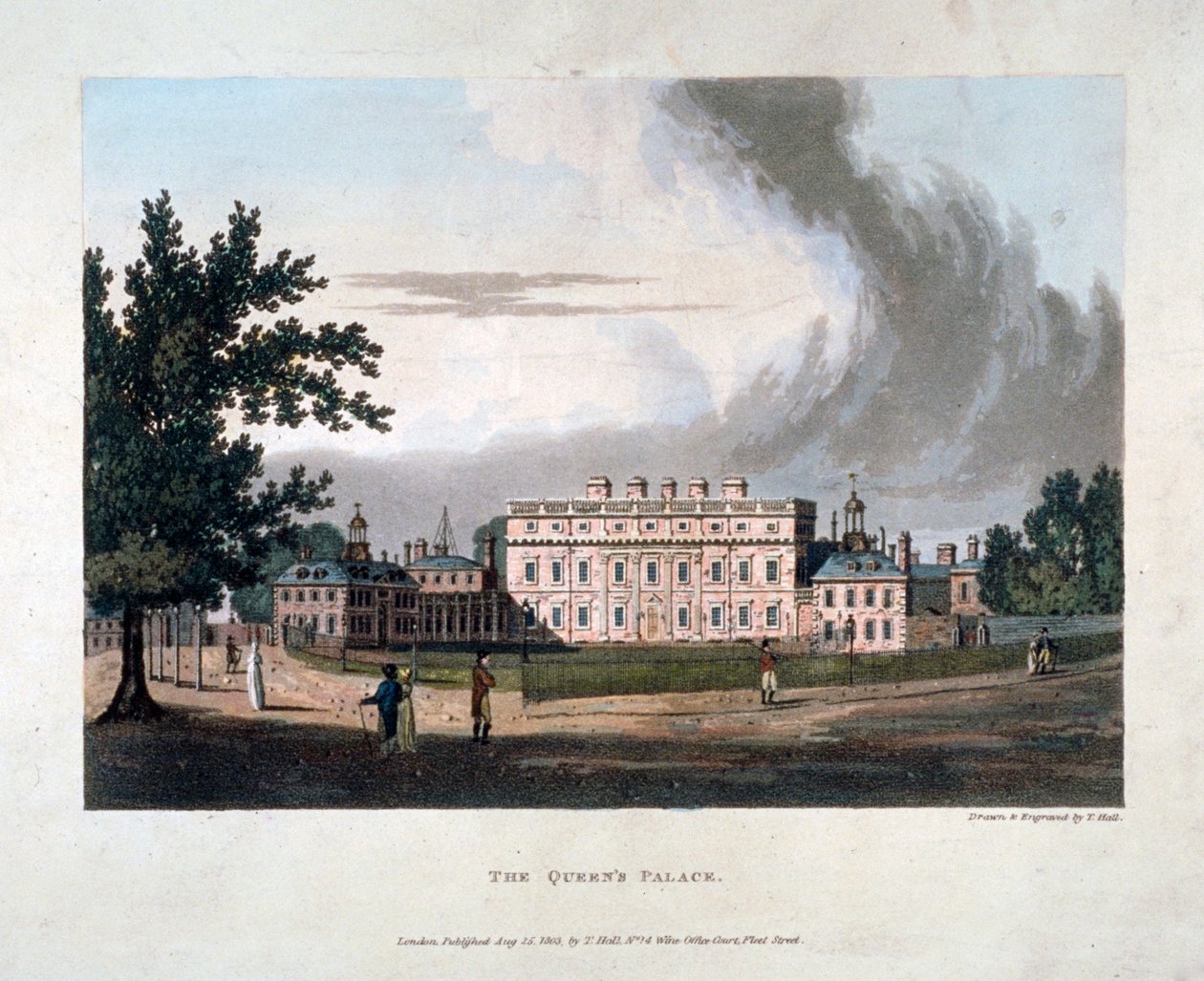 Buckingham House, Westminster, London, 1803 av T Hall
