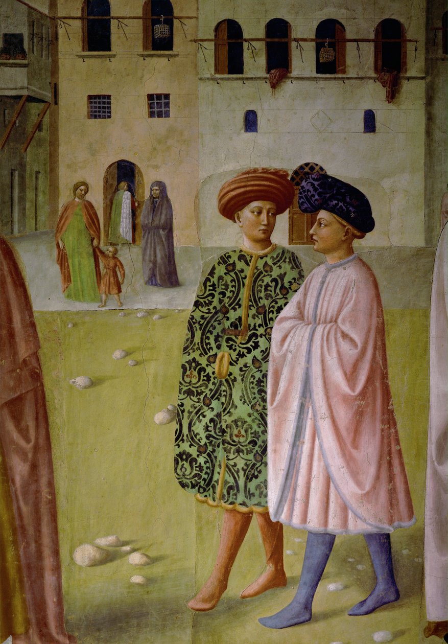 To florentinske herrer av T. & Masolino T. (1383-1447) Masaccio