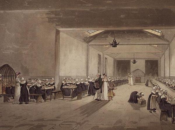 Dining Hall, Asylum, fra Ackermanns 