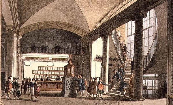 Auksjonsmarkedets sal av T. and Pugin A.C. Rowlandson