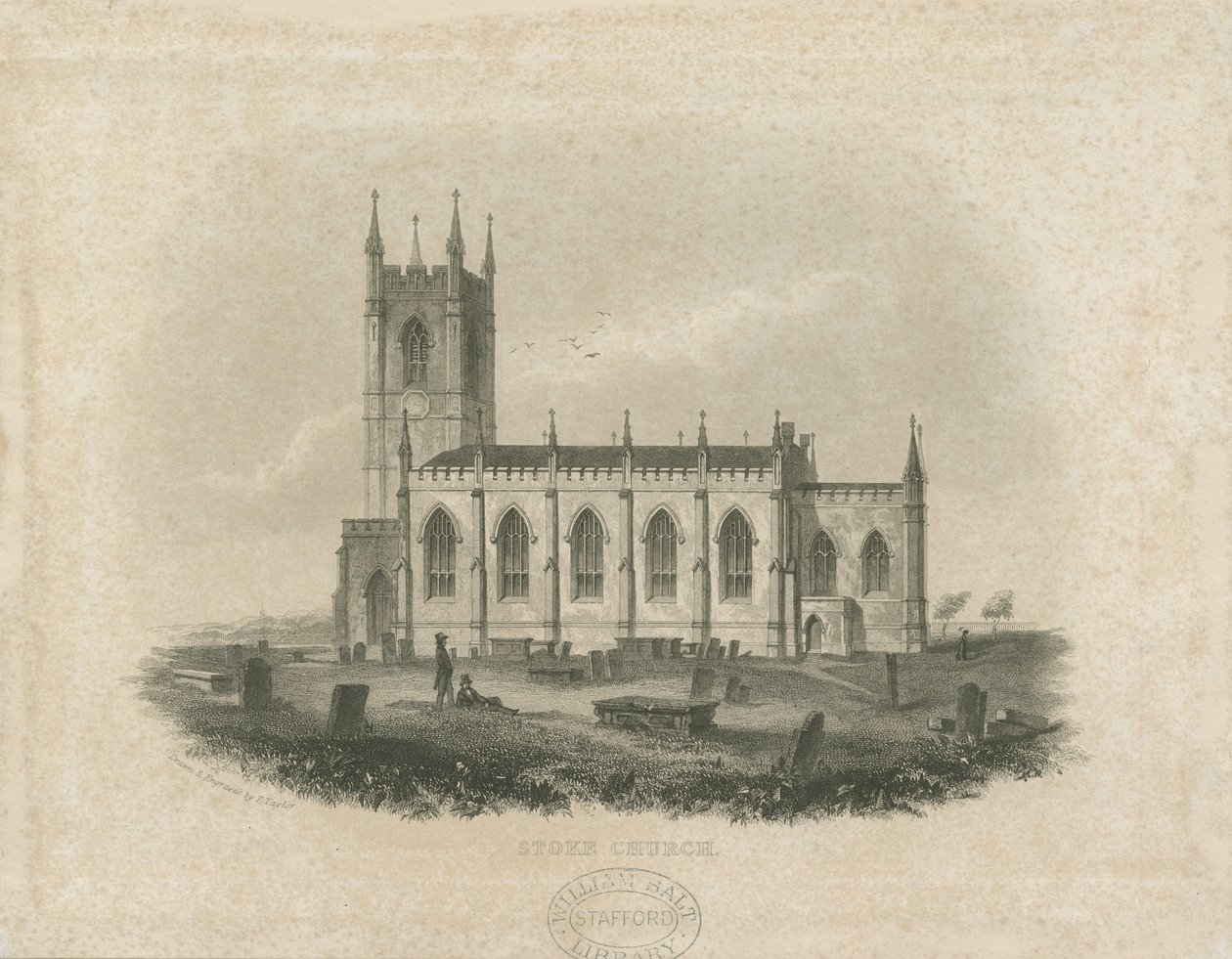 Stoke-upon-Trent Church [Ny]: stålgravering (vignett og [midten av 1800-tallet] (trykk) av T Taylor