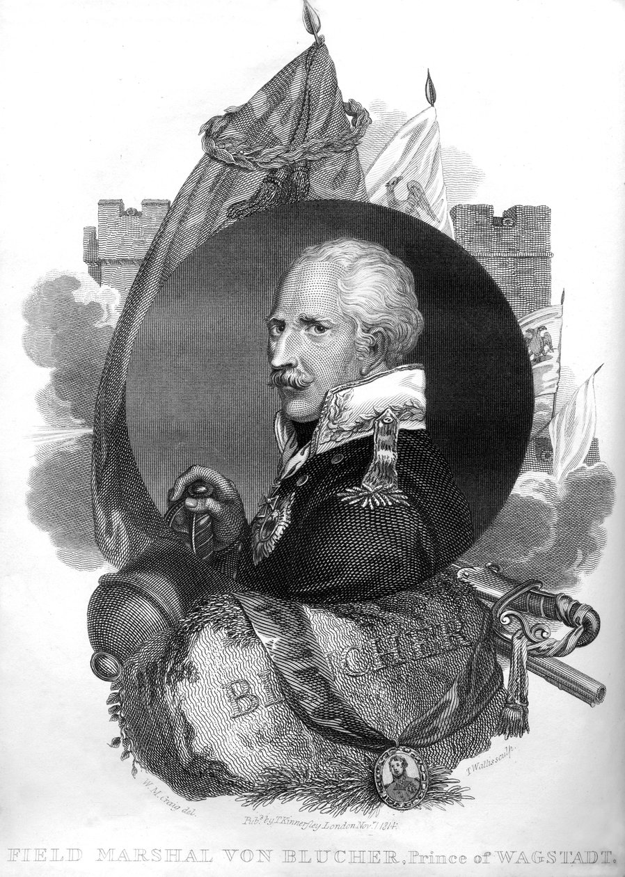 Feltmarskalk von Blucher, prins av Wagstadt, 1816. av T. Wallis