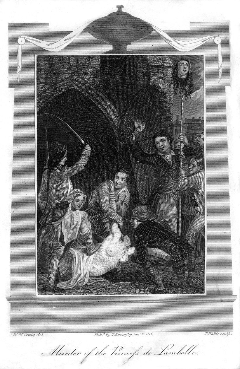 Mordet på prinsessen de Lamballe, 1816. av T. Wallis
