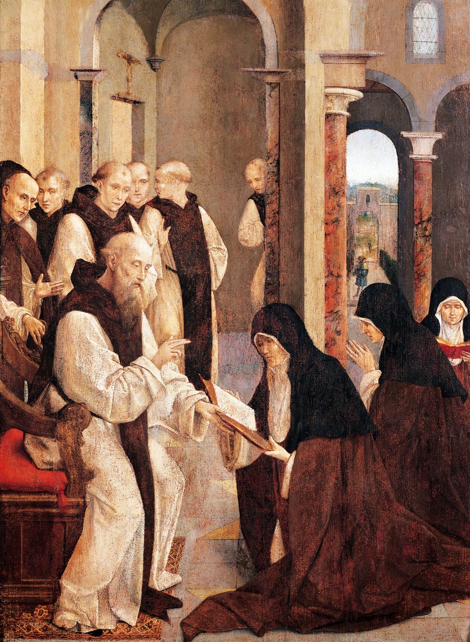 St. Jerome, St. Paula og St Eustochia, av Frey Carlos (aktiv 1517-1535) av Taborda Vlame Frey Carlos
