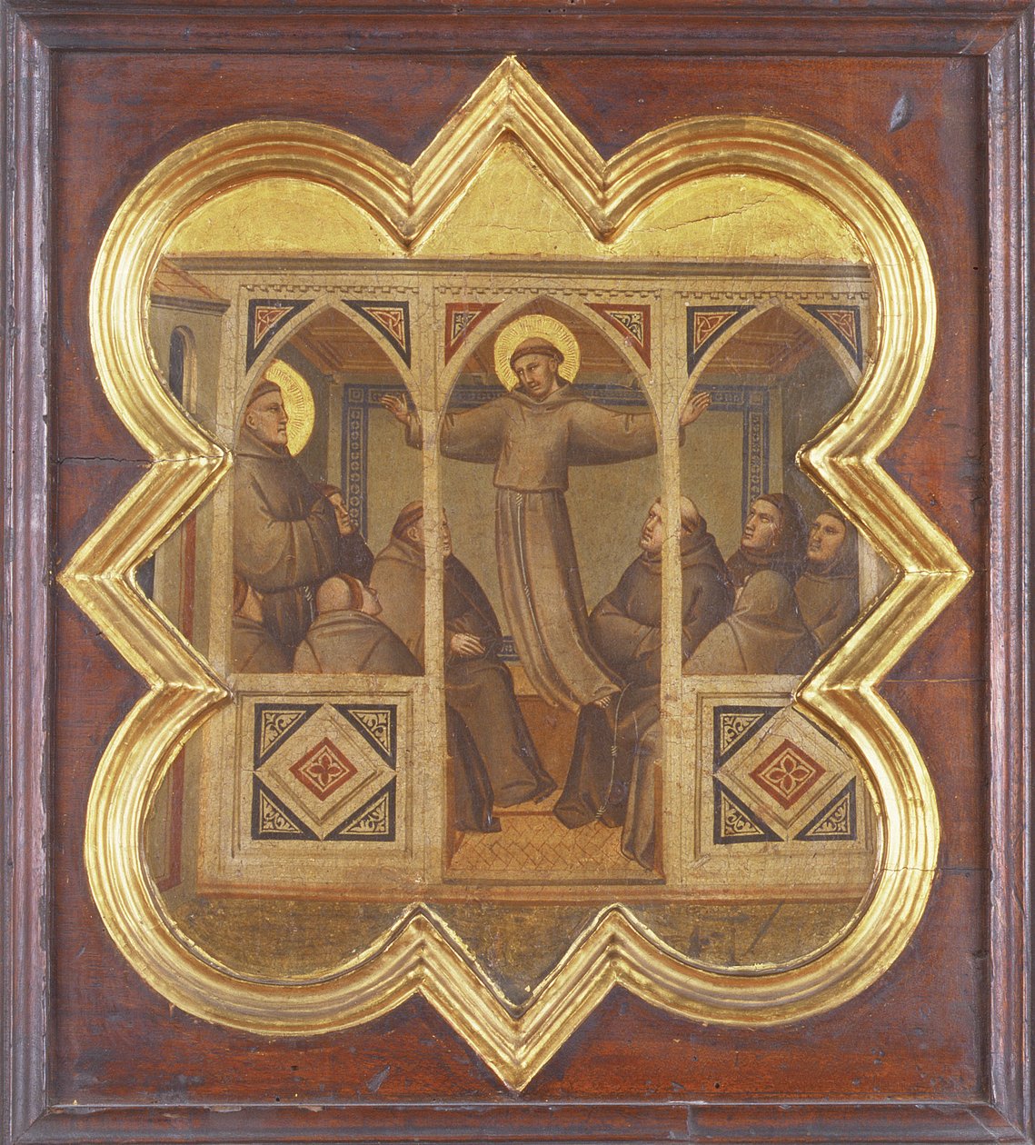 Åpenbaring av St. Frans til hans tilhengere (tempera på panel) av Taddeo Gaddi
