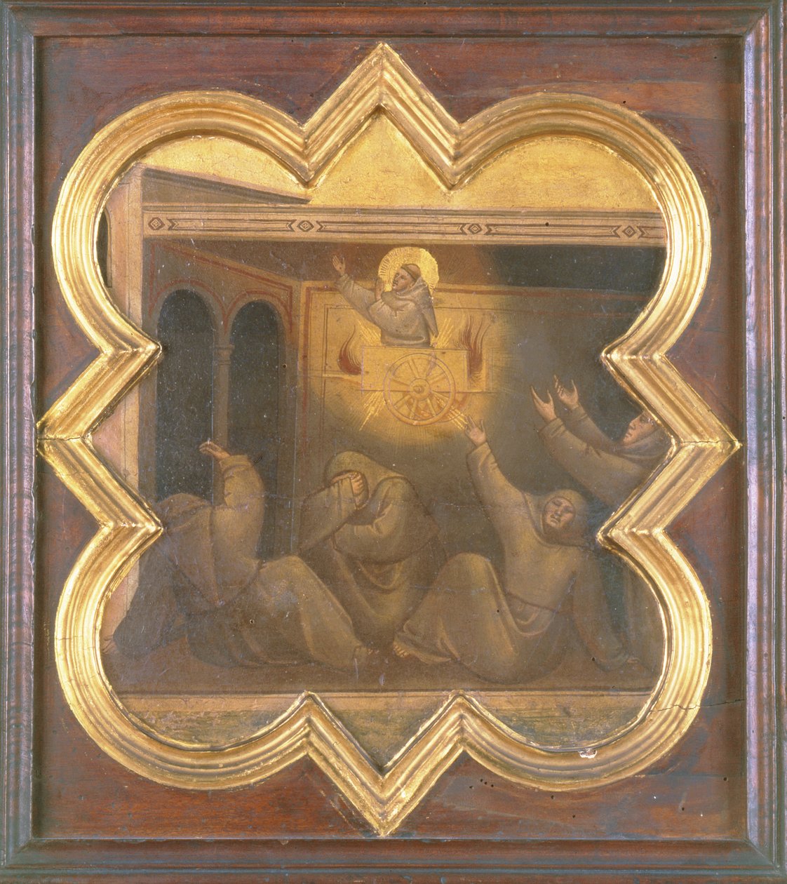 The Apparition of St. Francis in the Chariot of Fire (tempera på panel) av Taddeo Gaddi
