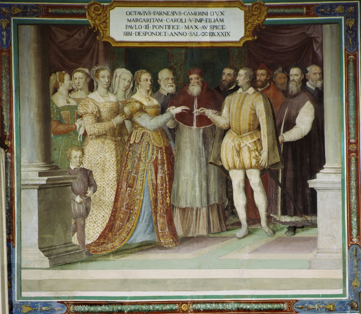 Ekteskapet til Ottavio Farnese og Margaret av Østerrike, Villa Farnese, Caprarola, Italia av Taddeo Zuccari