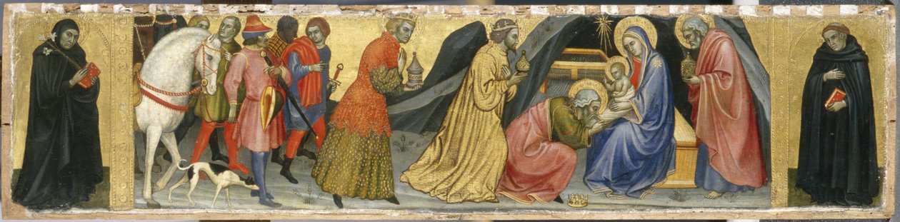 Tilbedelsen av magi og to hellige, ca. 1404 (tempera på poppeltre) av Taddeo di Bartolo