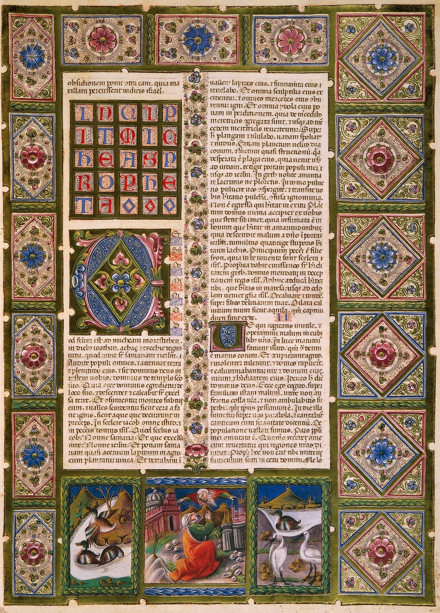 Incipit fra Second Book of Maccabees, fra bind II av Bible of Borso d