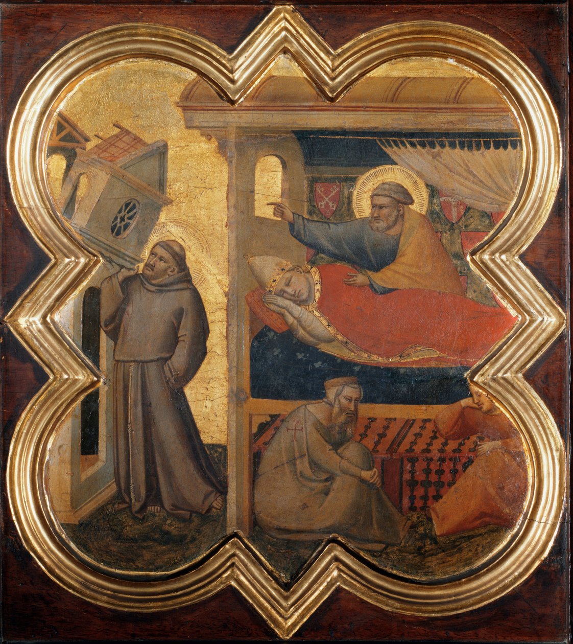 Life of St Francis: The Dream of Innocent III - Fresco av Taddeo Gaddi