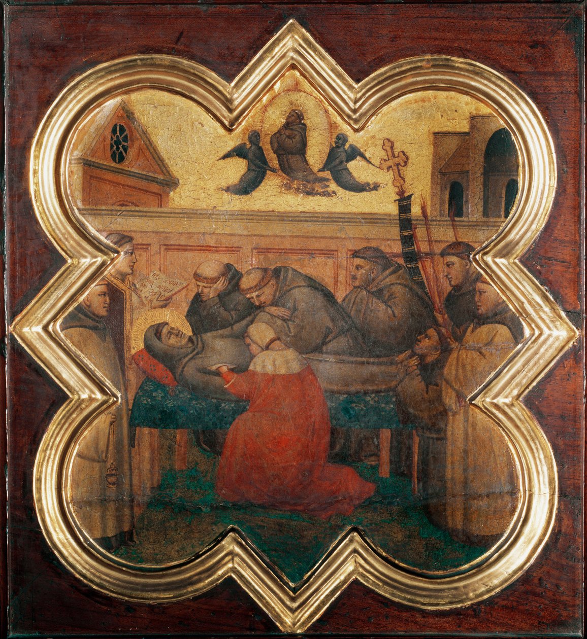 Livet til St Francis: helgenens død - Fresco av Taddeo Gaddi