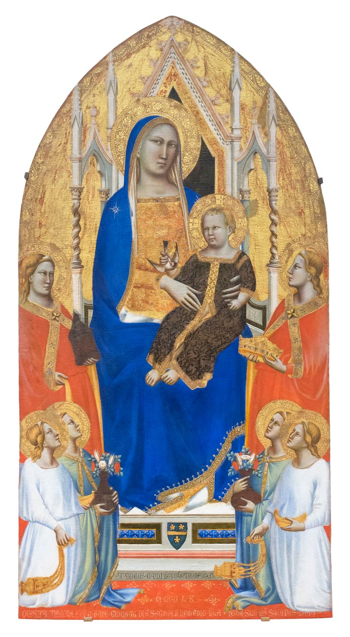Madonna og Child tronet med den hellige Maria Magdalena, den hellige Katarina av Alexandria og engler av Taddeo Gaddi