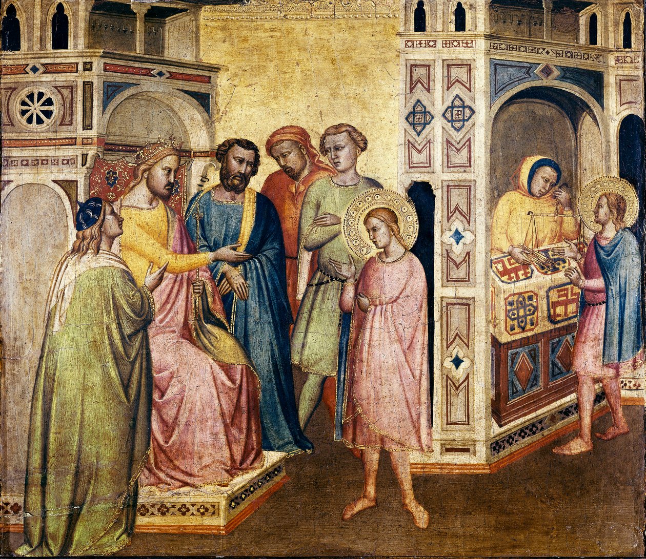 St. Eligius før kong Clothar, ca. 1365 (tempera på tre) av Taddeo Gaddi