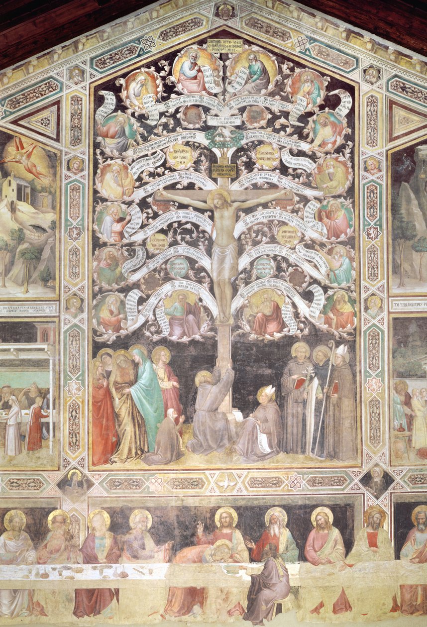The Tree of Life and The Last Supper, 1360 freskomaleri av 85020 av Taddeo Gaddi