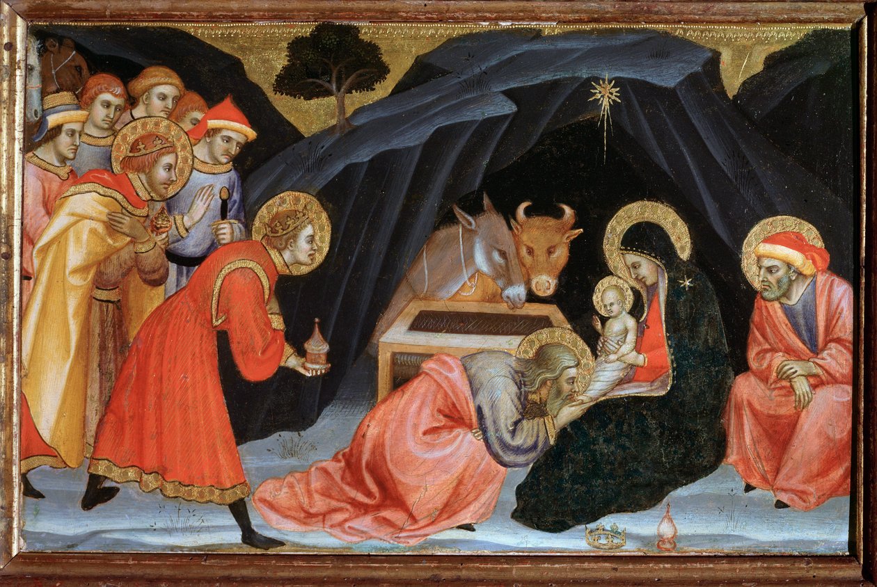 Adoration of the Magi - 1405, tempera på tre av Taddeo di Bartolo