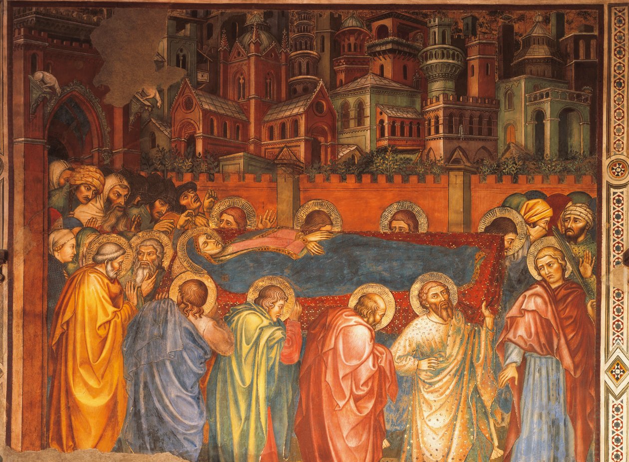 Funeral of Virgin, scene fra Life of Virgin av Taddeo di Bartolo